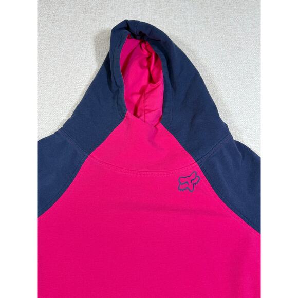 Fox Racing Women Medium Red Blue Long Sleeve Hoodie Graphic Pullover Sweatshirt - Picture 7 of 8
